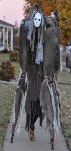 A scarecrow with a scarf on its head  AI-generated content may be incorrect.