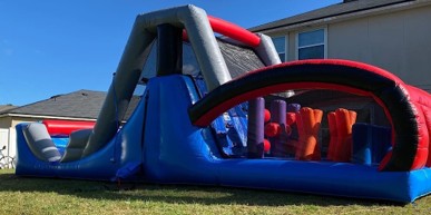 35’ Dual Lane Dual Obstacle Course Wet